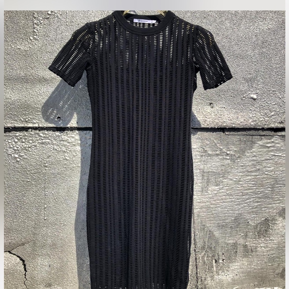 T Alexander Wang Woman’s Sheer Laser Cut Black Bodycon Whimsigoth Mini Dress S - Picture 8 of 16